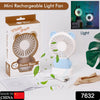 7632 MINI PORTABLE FAN USB RECHARGEABLE HANDHELD BEAR STYLE COLOR CHANGING LED LIGHT POCKET DESK LIGHT FAN 