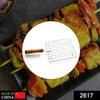 2617 Square Stainless Steel Barbecue Grill with Wooden Handle 