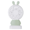 7633 Mini Portable Fan USB Rechargeable Handheld Rabbit Style Color Changing LED Light Pocket Desk Light Fan 