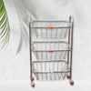 5981 Multipurpose 3 Layer Stainless Steel Fruit & Vegetable 4 Stand Kitchen Trolley | Fruit Basket | Vegetable Basket | Onion Potato Rack For Kitchen | Vegetable Stand For Kitchen