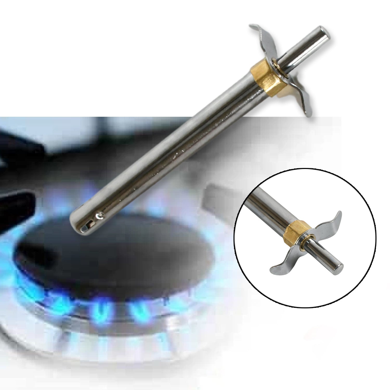 5701  Stainless Steel Electronic Gas Lighter with Box – 17.5 Cm – Good Quality