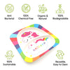 5747  Bamboo Fibre Kids 1 Bowl, 1 Spoon, 1 Fork, 1  Glass, 1 Plate Unicorn Design  for Kids and Toddlers, Childre Dinnerware Set - Feeding Set for Kids, Cartoon Design  Tableware Microwave & Dishwasher Safe (5 Pcs Set)