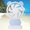 7632 MINI PORTABLE FAN USB RECHARGEABLE HANDHELD BEAR STYLE COLOR CHANGING LED LIGHT POCKET DESK LIGHT FAN 