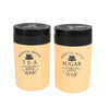 5640 Accurate Seal Tea Sugar Coffee Container, Plastic Damru Shaped Tea, Coffee, Sugar Canisters Jar, New Airtight Food Seal Containers for Salt, Dry Fruit, Grocery 2 Section (800 ML Approx)