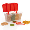 5578 Kitchen Multipurpose Air-tight 4 Sections Storage Containers / Pickle (Achar) Jar with 4 spoon for each section (1 Pc / Mix Color)