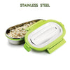 8138 Ganesh Solo Oval 650 Stainless Steel Leak proof airtight Lunch Pack for Office & School Use 