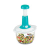2464 Hand Press Fruits and Vegetable 2 in 1 Push Chopper for Kitchen, 3 Sharp Stainless Steel Blades (1600Ml) 