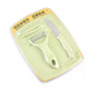 5207 Plastic Kitchen Peeler - Green & Classic Stainless Steel 3-Piece Knife Set Combo