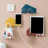 6062 Remote Holders Adhesive Wall Mount Hole Free Wall Hanging Mobile Phone Bracket Sticky Storage Box Tablet Charging Stand Plastic 