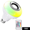 1363 Wireless Bluetooth Sensor 12W Music Multicolor LED Bulb with Remote Controller 