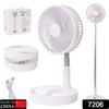 7206 TELESCOPIC ELECTRIC DESKTOP FAN, HEIGHT ADJUSTABLE, FOLDABLE & PORTABLE FOR TRAVEL/CARRY | SILENT TABLE TOP PERSONAL FAN FOR BEDSIDE, OFFICE TABLE 