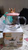 5540 Tea-Coffee Mug Golden Crown Shape and Stainless Spoon, Glass Cup With Hand, Milk, Chocolate and Beverage, Tea and Water, Clear Drinking Cups (1 Pc)