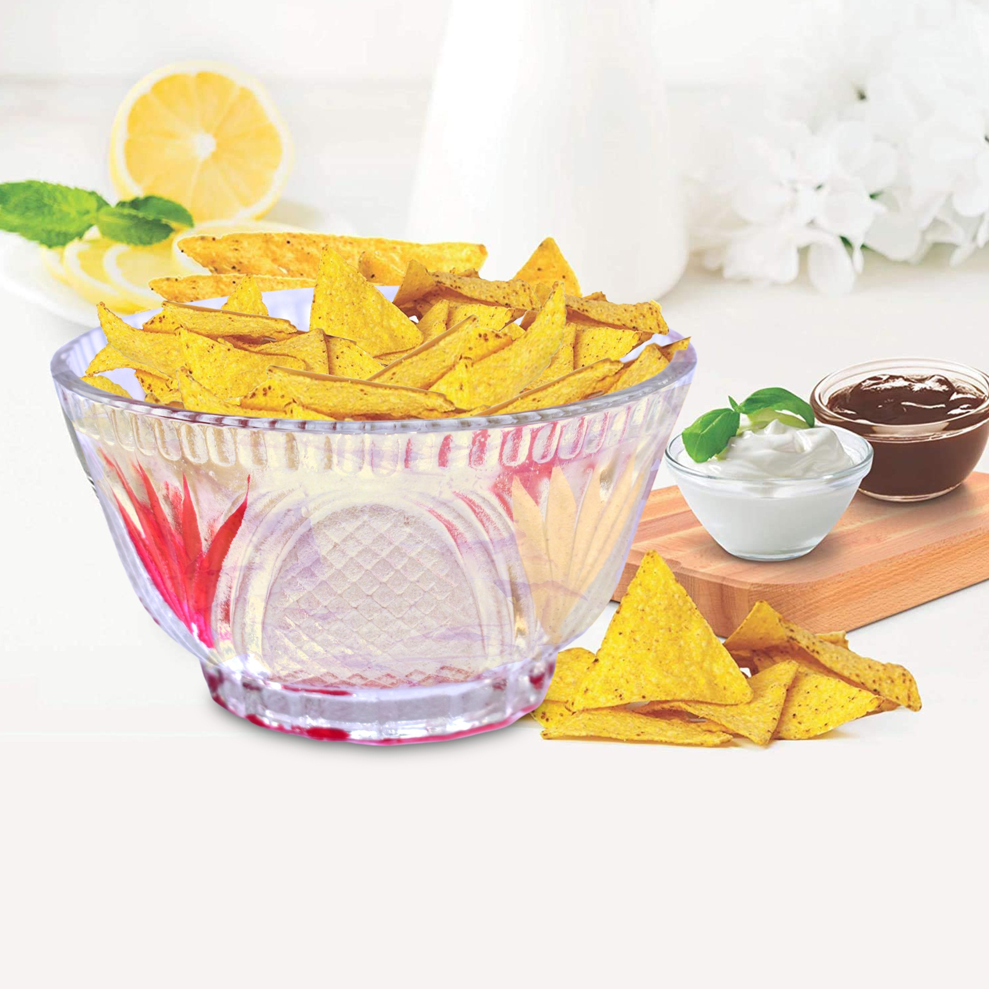 2566 Safe Round Mixing Glass Bowl for Kitchen Storage (Set of 6 Pieces) 