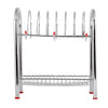 746_Stainless Steel 2 Layer Plate & Bowl Stand Kitchen Utensil Rack/Cutlery Stand 
