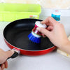 159 Plastic Wash Basin Brush Cleaner with Liquid Soap Dispenser (Multicolour) 
