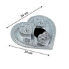 2852 Heart Multipurpose Tray 3 Container Elegant Royal Design Plastic for Dry Fruit Chocolate Mouth Freshener Box 