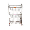 5981 Multipurpose 3 Layer Stainless Steel Fruit & Vegetable 4 Stand Kitchen Trolley | Fruit Basket | Vegetable Basket | Onion Potato Rack For Kitchen | Vegetable Stand For Kitchen