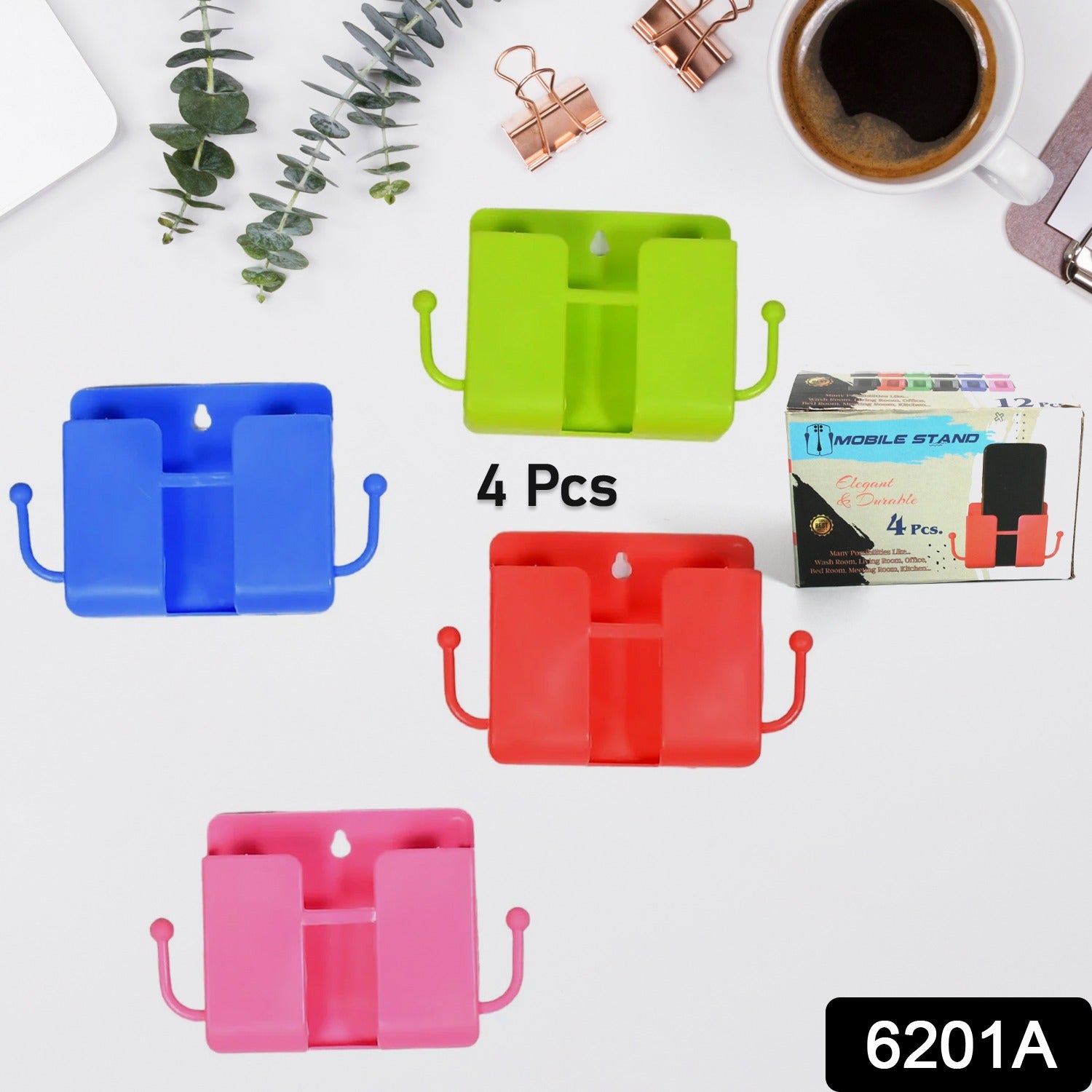 6201A Wall Mounted Storage Box / Remote Storage Organizer Case with 2 Side Hanging Hooks.