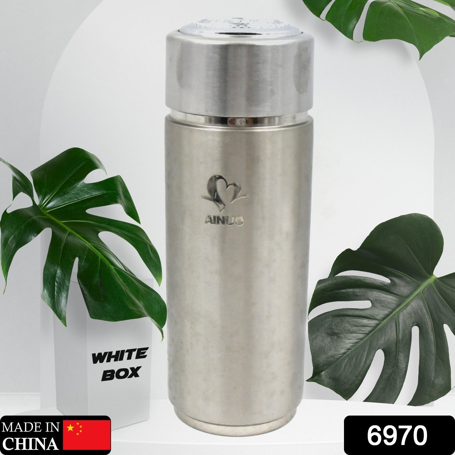 6970 Hot and Cold Stainless Steel Thermos Water Bottle Easy to Carry | Rust & Leak Proof | Tea | Coffee | Office| Gym | Home (350ml)