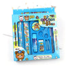 7959 10 Pcs Set Stationary Set Including Pencil Ruler Rubber Pencil Sharpener Glue Ballpoint Pen Scissors Pencil Cover, School, Office Product Gift