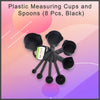 106 Plastic Measuring Cups and Spoons (8 Pcs, Black) Gharbaar Store