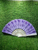 4930 Hand Folding Fan, Chinese Vintage Style Handheld Fan with Fabric Sleeve 