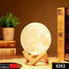 6263 Moon Night Lamp with Stand Night lamp for Bedroom Lights for Adults and Kids Home Room Beautiful Indoor Lighting ( Brown Box ) 