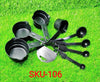 106 Plastic Measuring Cups and Spoons (8 Pcs, Black) Gharbaar Store