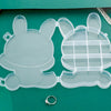 6557 Transparent Cartoon Bear Clear Plastic Storage Box Jewelry Box Jewelry Organizer Holder Cabinets For Small objects (1 Pc Mix Color)