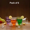 2342 Heavy unbreakable Stylish Diamond look fully Transparent Glasses Set 260ml (6pcs) 