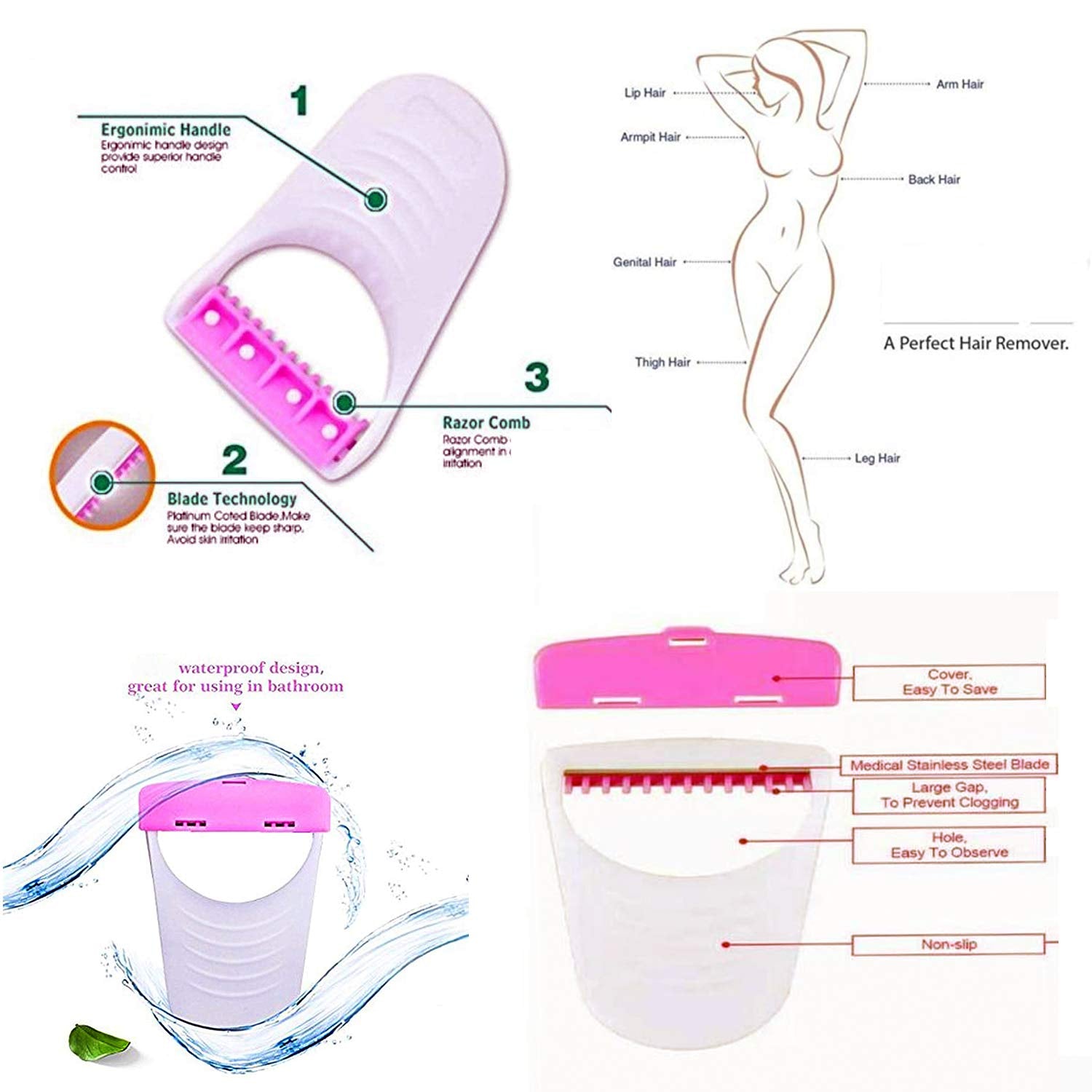 1236 Disposable Body Skin Hair Removal Razor for Women  Pack of 6 